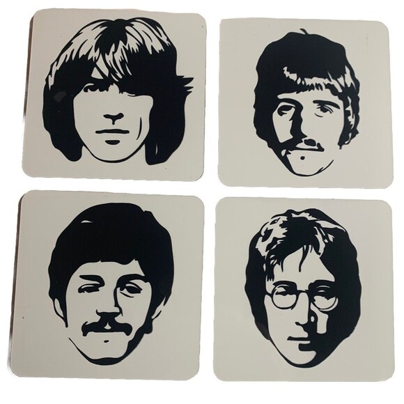 The Beatles John Paul George Ringo 4x Drink Coasters Handmade New - Picture 1 of 3